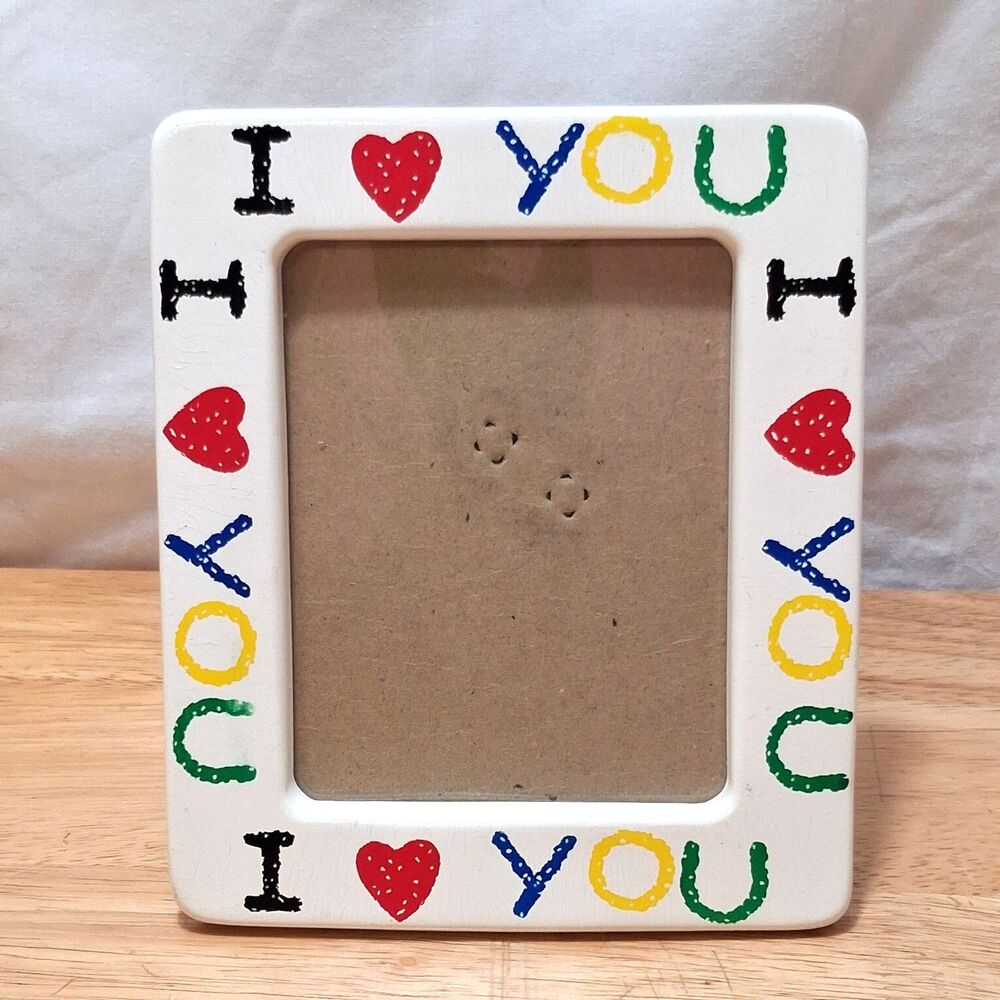 Vintage I Love You Picture Frameโ 6.25x5.5 Kids Gift Parents Grandparents Hearts